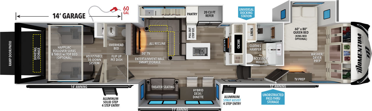 2026 Grand Design Momentum 395MT floor plan