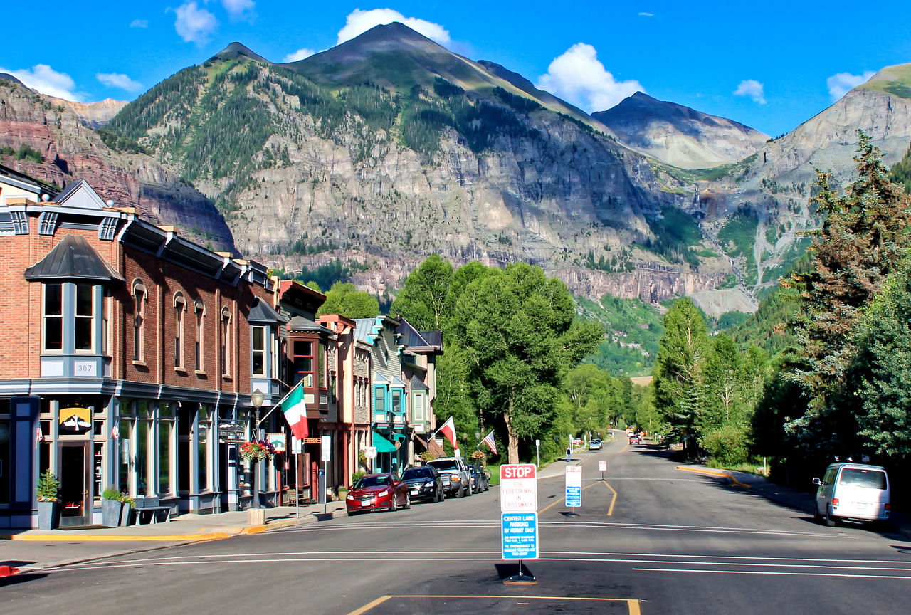 Telluride, Colorado is a popular winter and summer resort town.